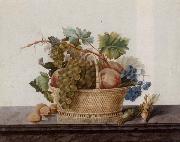 Madame Elie Still life of fruit in a bowl,upon a stone ledge Spain oil painting artist